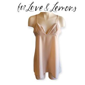 For Love and Lemons Nude Adjustable Strap Mini Slip Dress Medium Balletcore